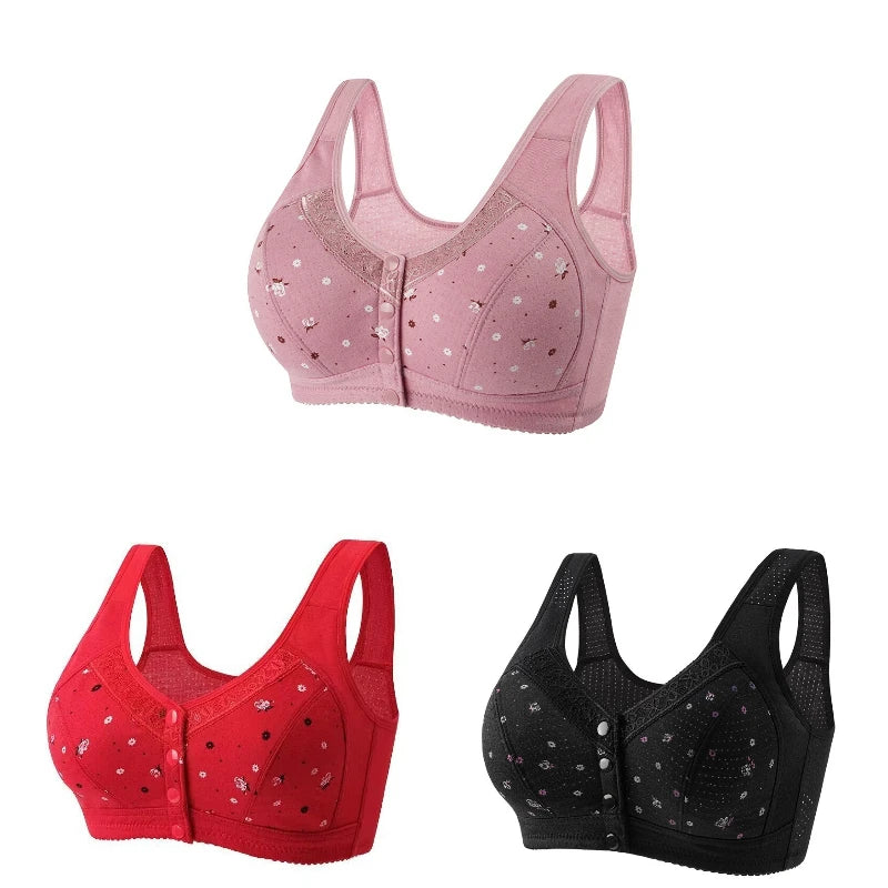 3Pcs/Set Front Closure Plus Size Bras