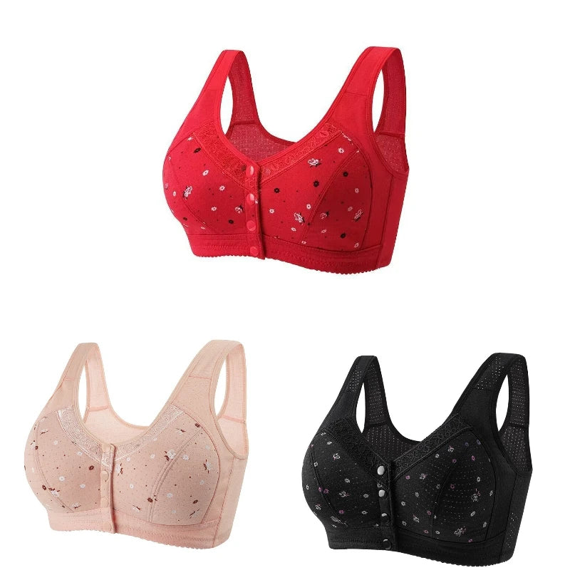 3Pcs/Set Front Closure Plus Size Bras