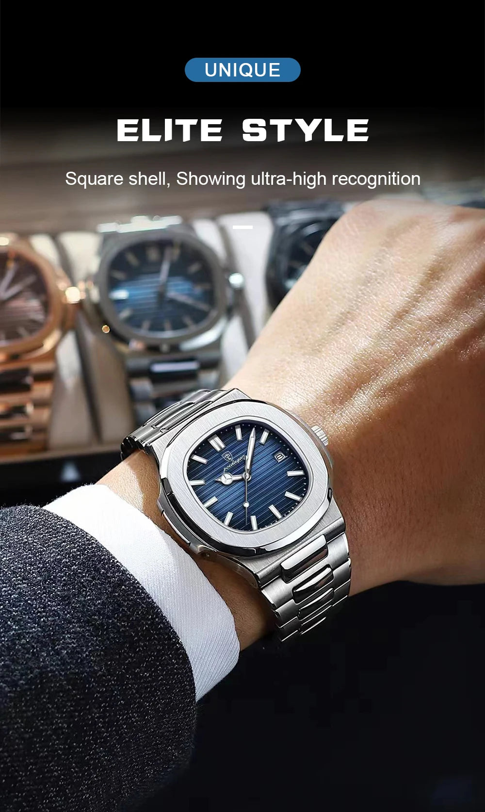 Square Luxury Men’s Wristwatch