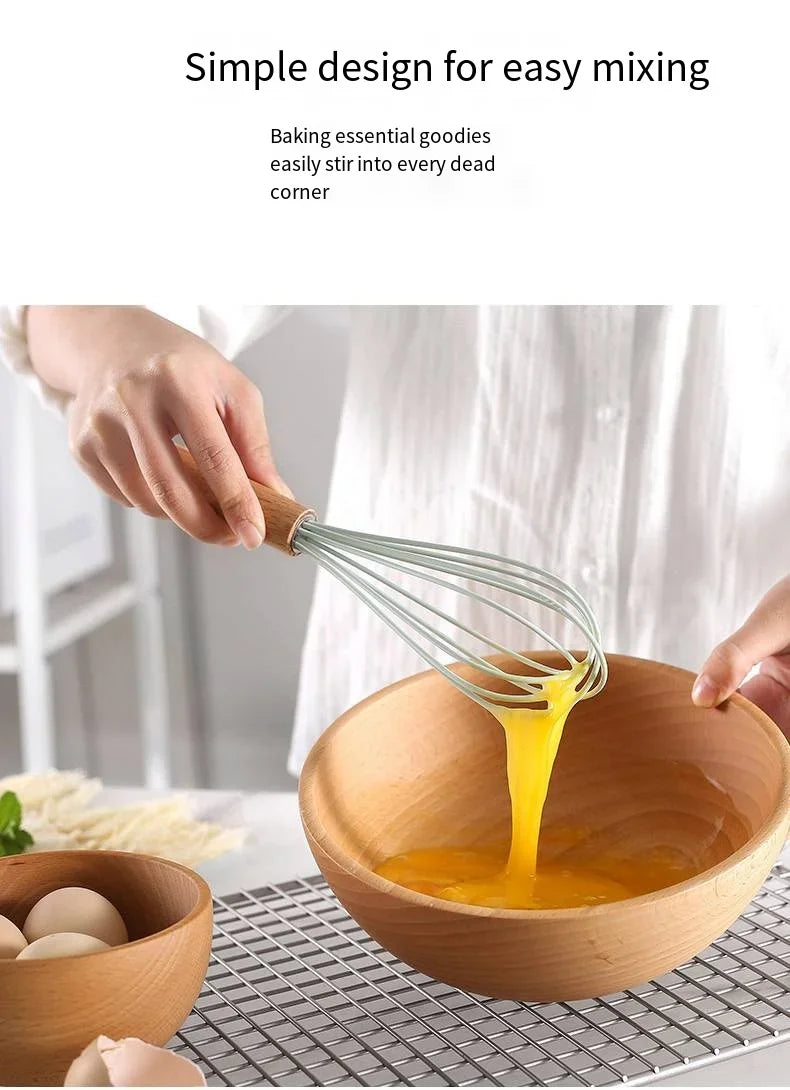 12 pcs Set of Multi-color Silicone Wooden Handle Kitchenware