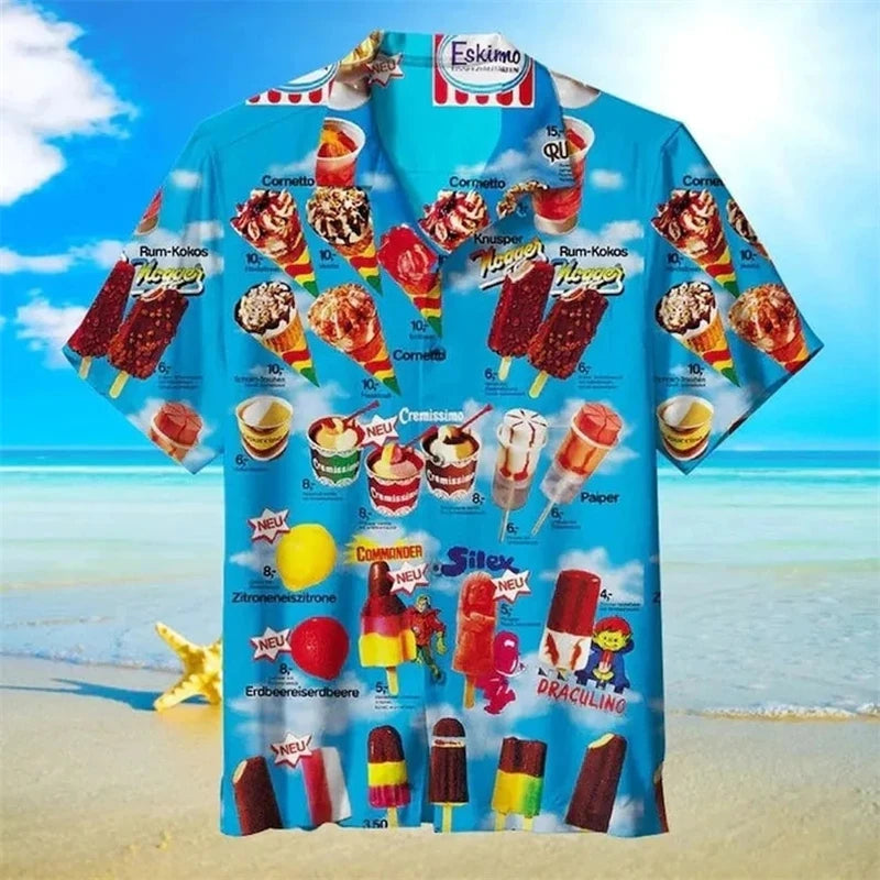 2025 Trendy Ice Cream Print Hawaiian Shirt