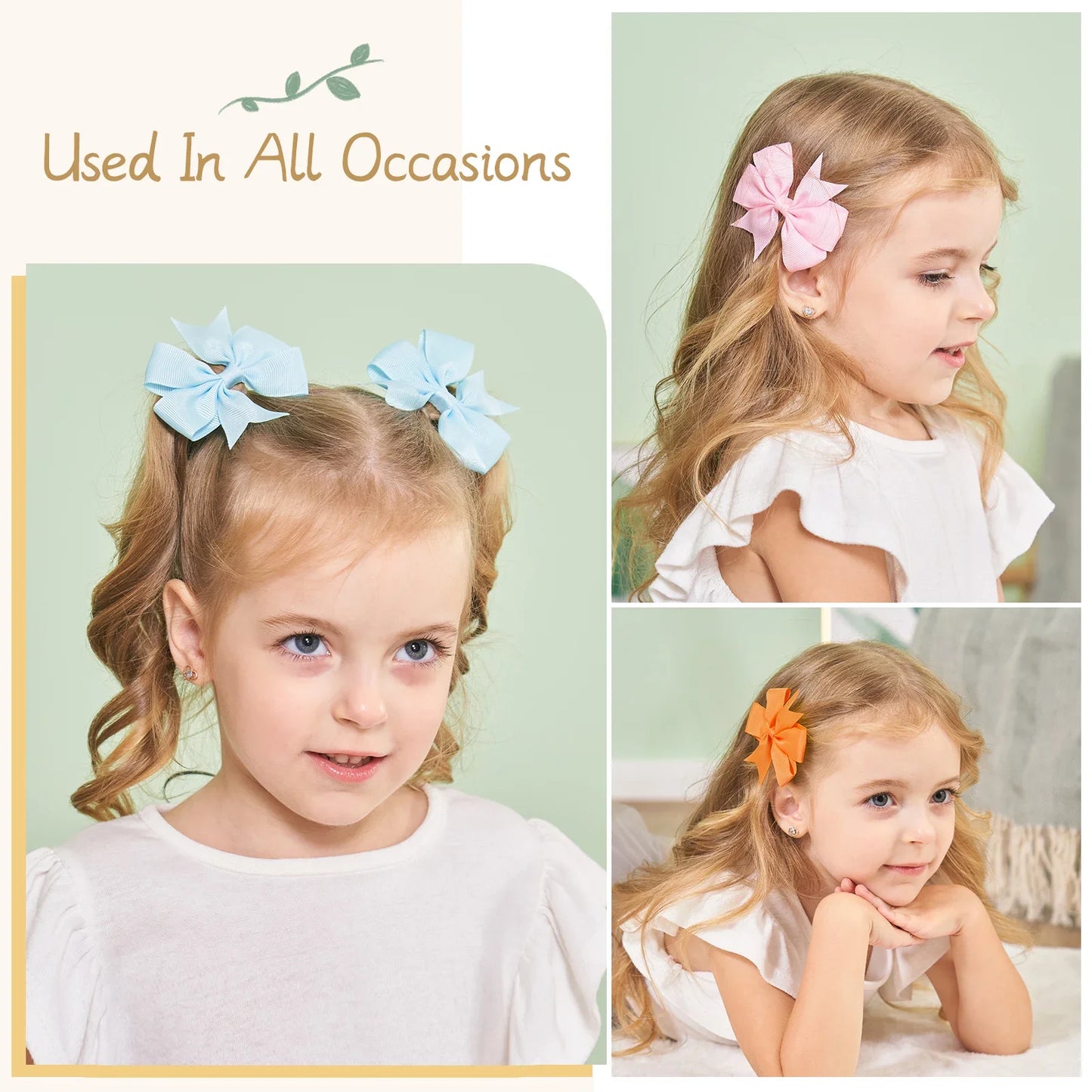 20/40PCS Candy Color Bow Hair Clip Set
