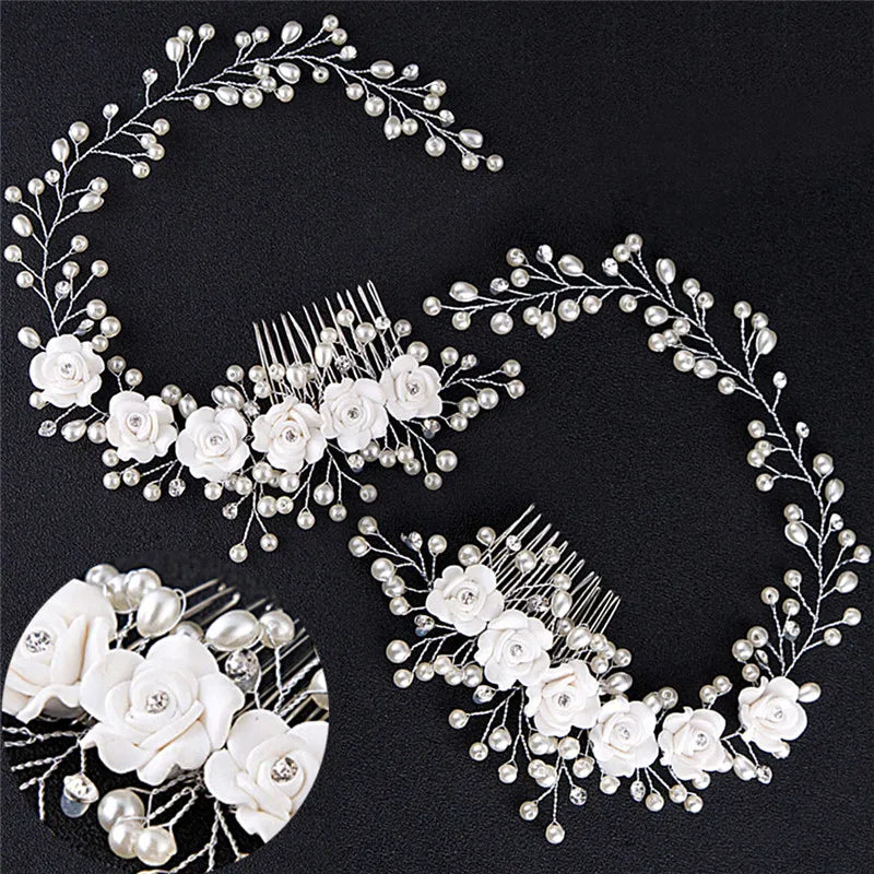 Pearl Flower Wedding Hair Comb – Elegant Bridal Accessory