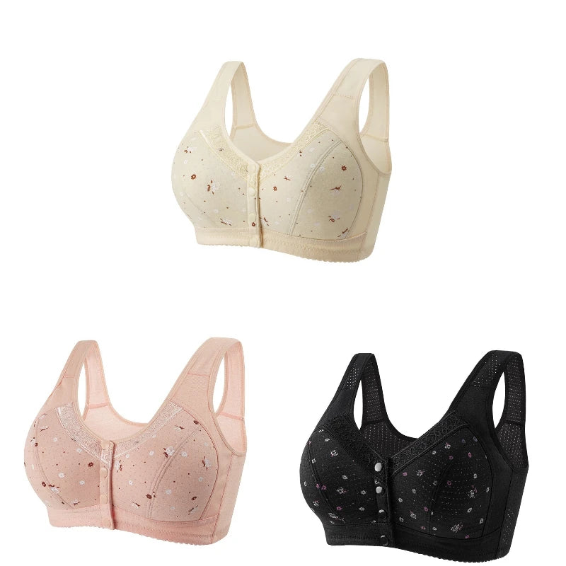 3Pcs/Set Front Closure Plus Size Bras