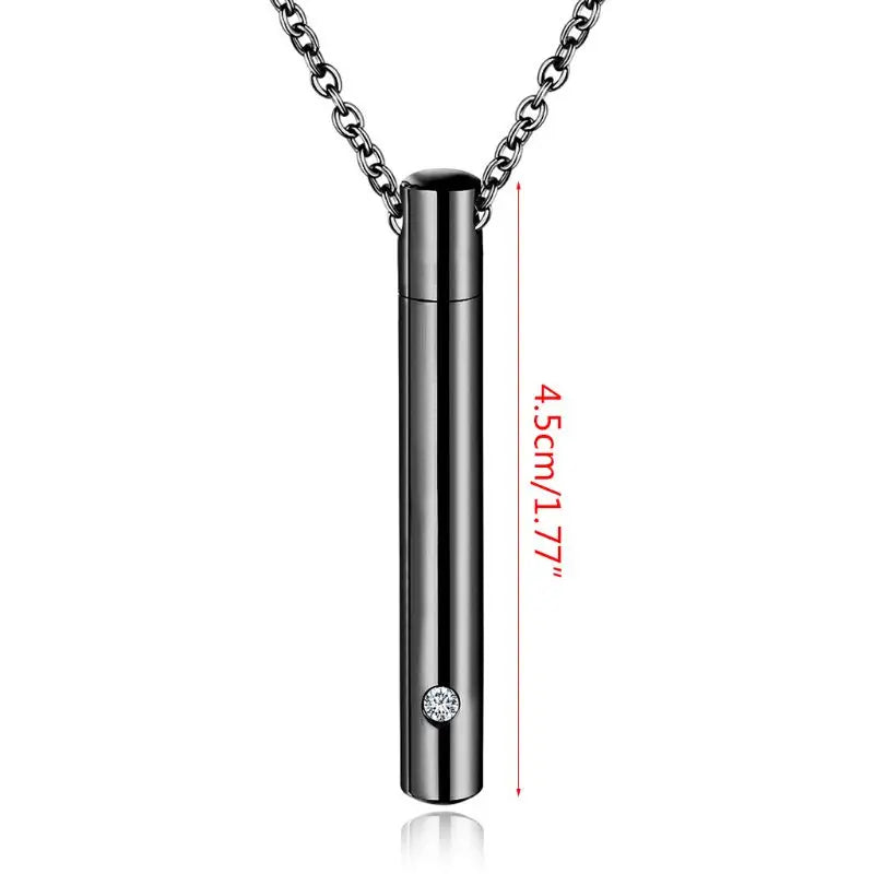 Stainless Steel Pet Memorial Cylinder Pendant