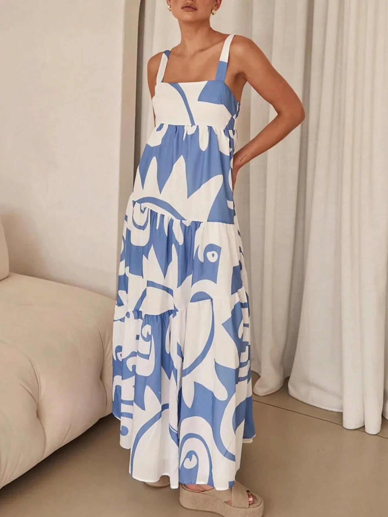 Ladies Casual Printed Slip Dress – Perfect for Spring & Summer Holidays