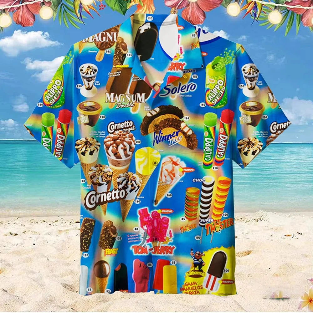 2025 Trendy Ice Cream Print Hawaiian Shirt