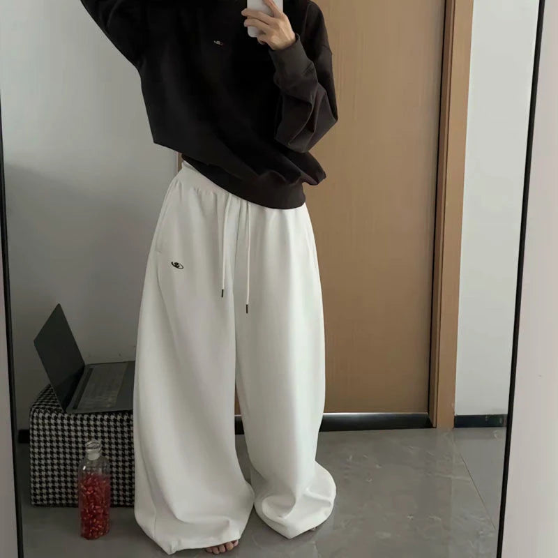 2025 Y2K Vintage Baggy Sweatpants for Women – Korean Style Wide-Leg Streetwear Trousers