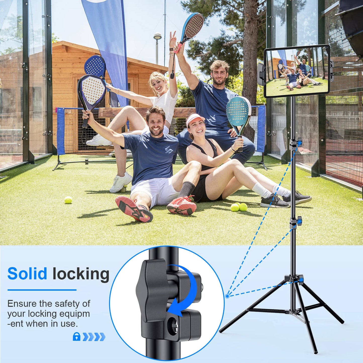 Adjustable Tripod Floor Tablet Stand