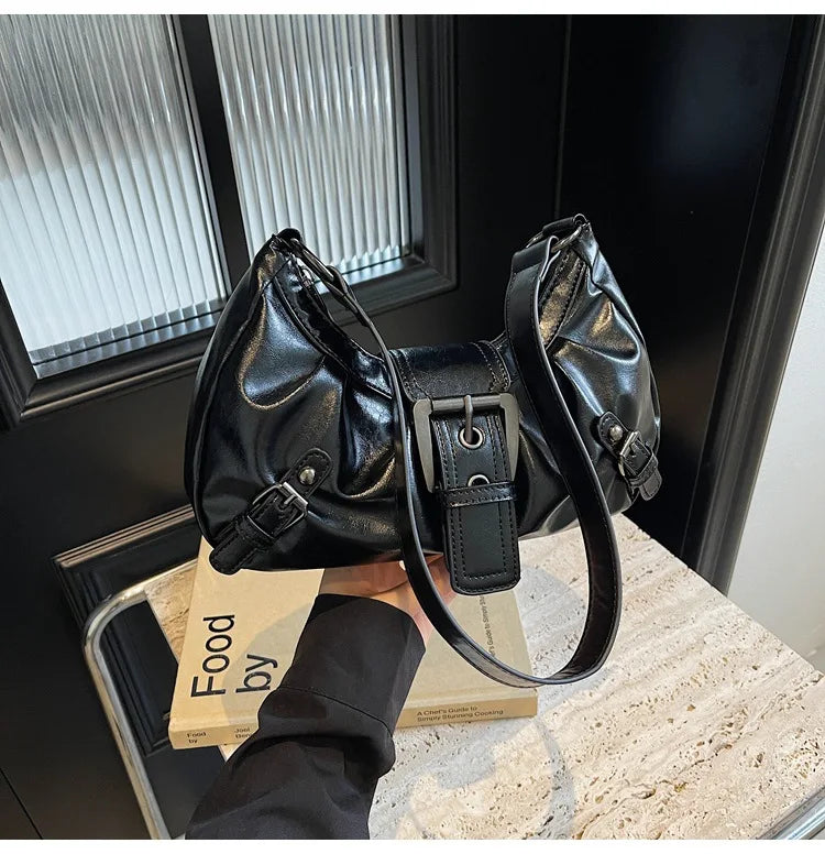 Y2K Retro Pleated Hobo Shoulder Bag for Women
