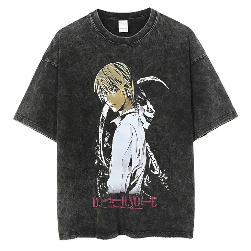 Harajuku Vintage Washed Death Note T-Shirt