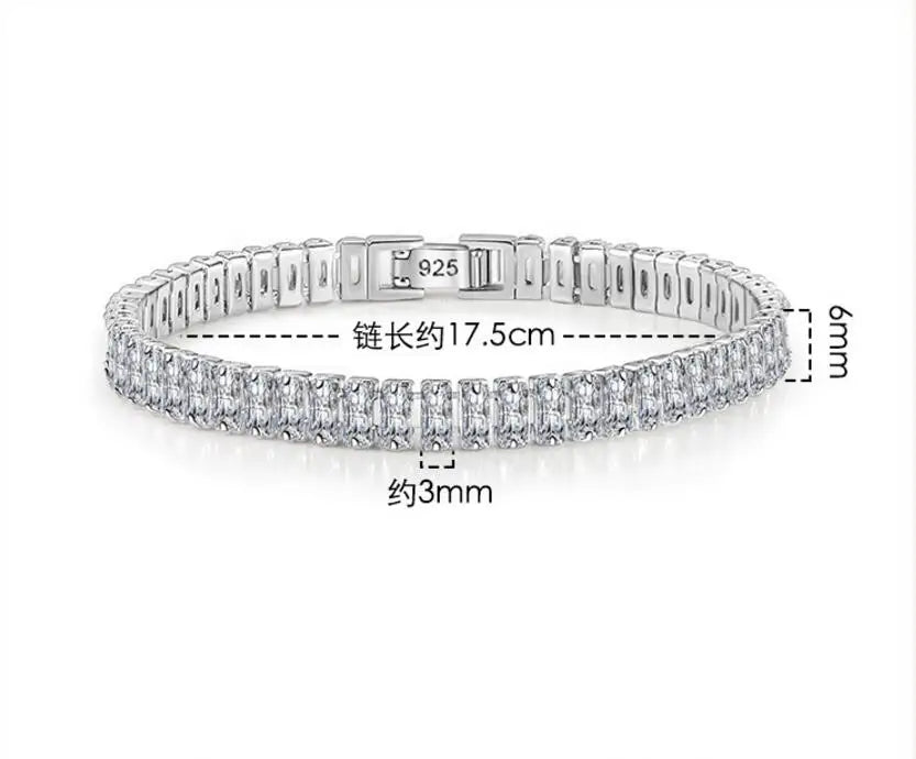 Solid 18K/14K Gold Moissanite Tennis Bracelet for Women
