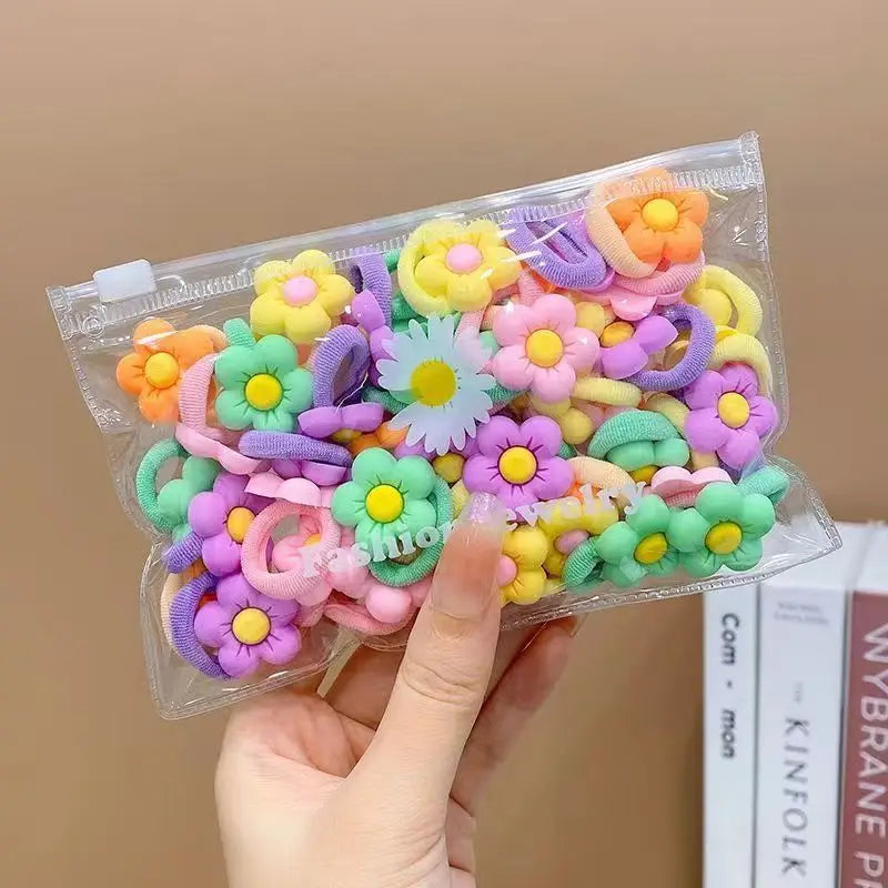 10/20Pcs Cute Cartoon Elastic Hair Bands