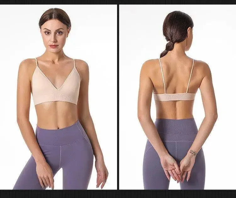 V-Neck Seamless Triangle Cup Bra Camisole