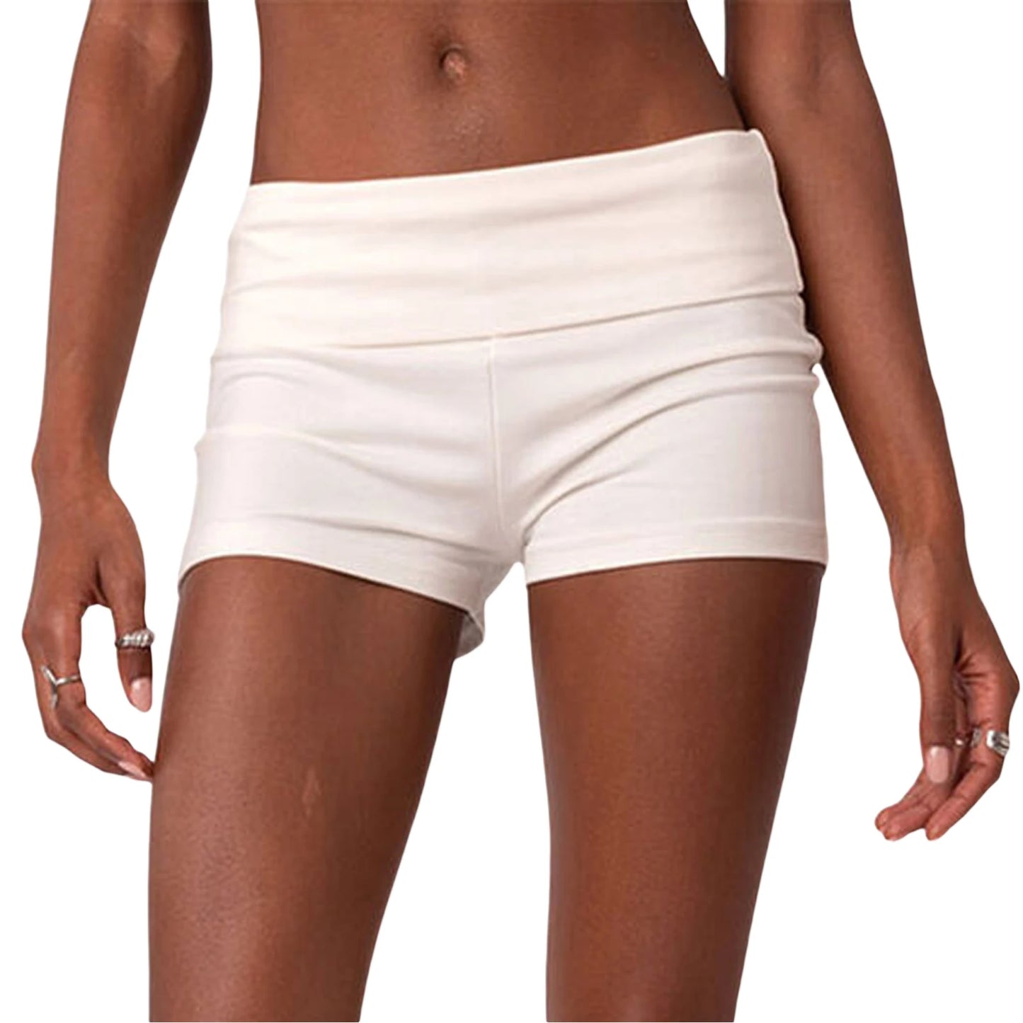 Summer Slim Yoga Shorts – Women’s Casual Fold-Over Lounge Shorts