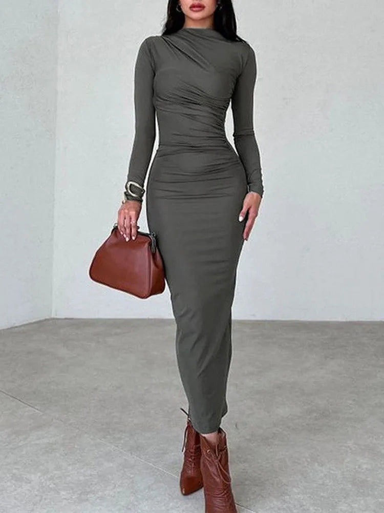 Elegant Black Bodycon Maxi Dress – Sophisticated Evening Wear