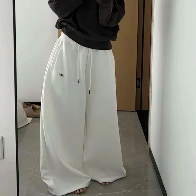 2025 Y2K Vintage Baggy Sweatpants for Women – Korean Style Wide-Leg Streetwear Trousers