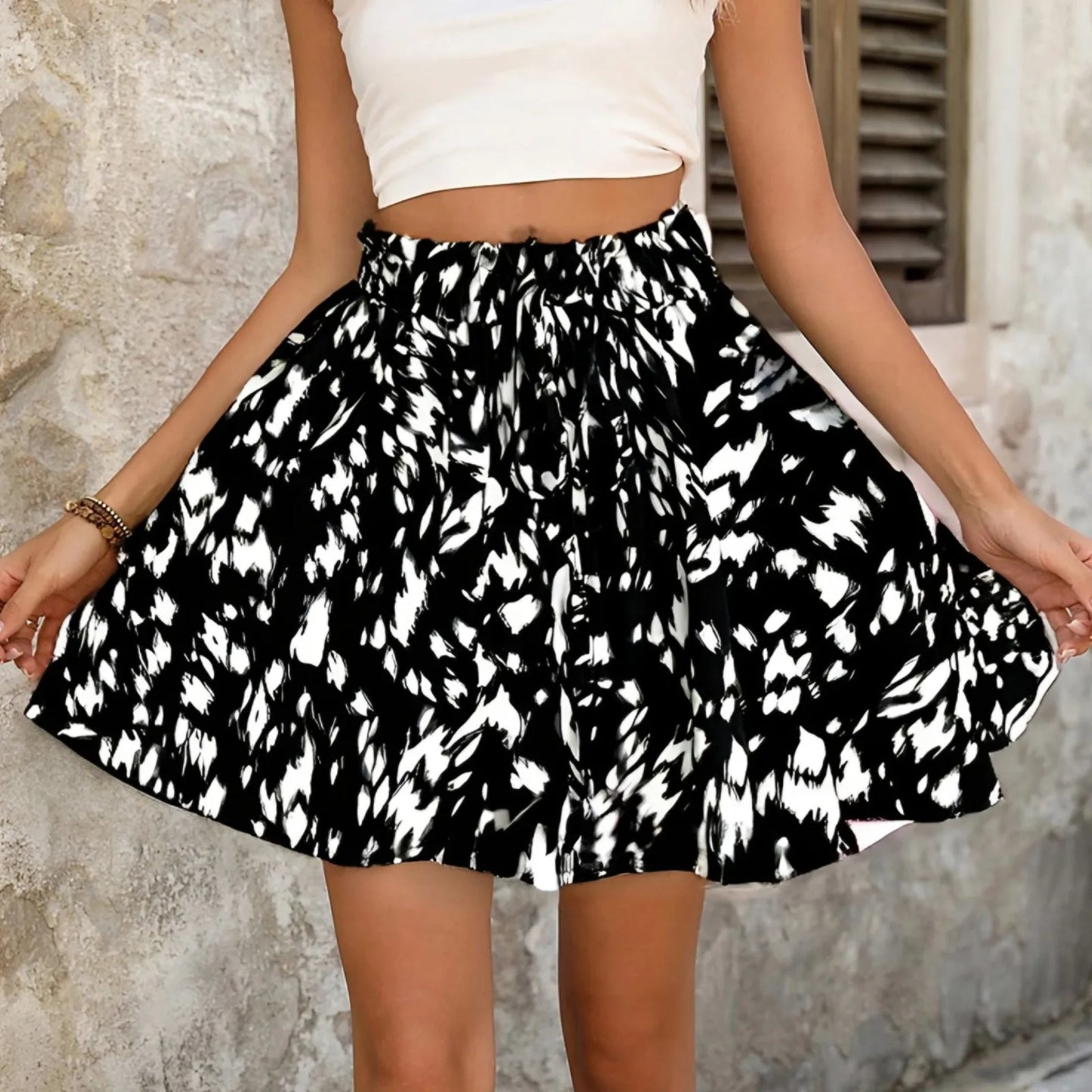 Women’s Bohemian High-Waist Drawstring Shorts – Lightweight & Comfortable