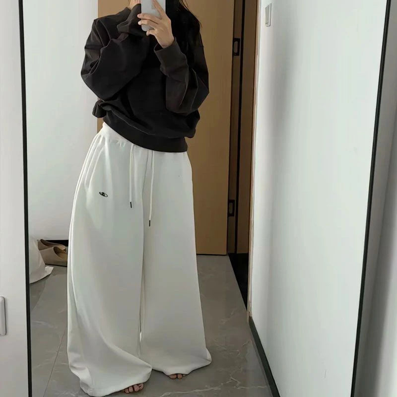2025 Y2K Vintage Baggy Sweatpants for Women – Korean Style Wide-Leg Streetwear Trousers
