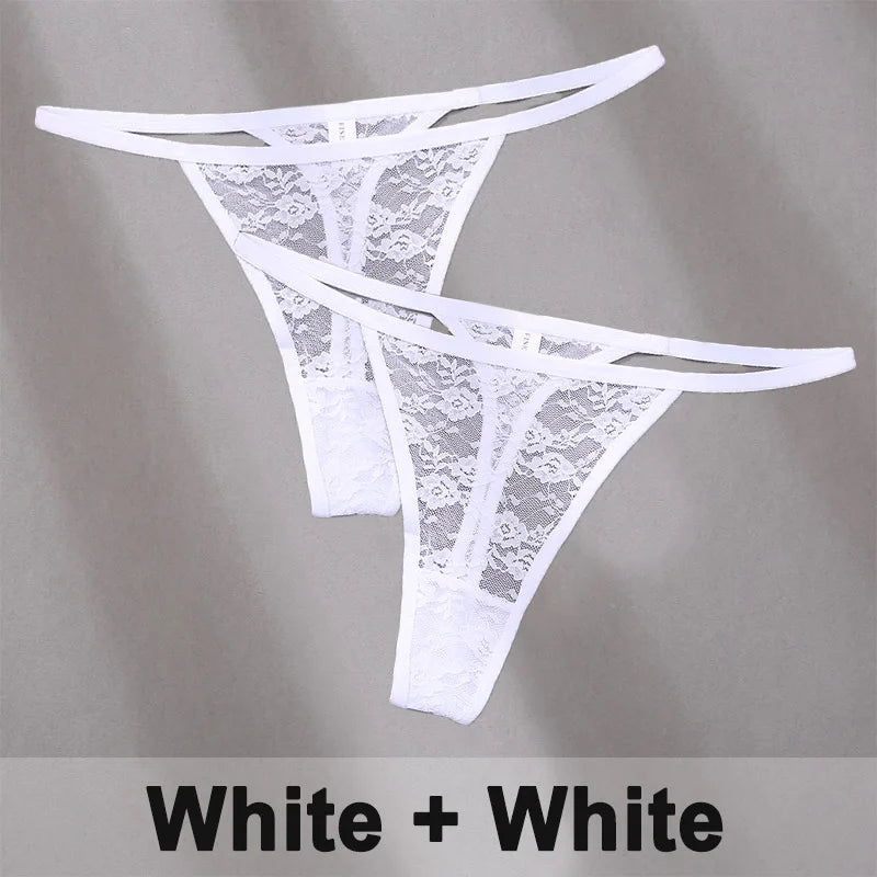 2PCS Sexy Lace G-String Panties