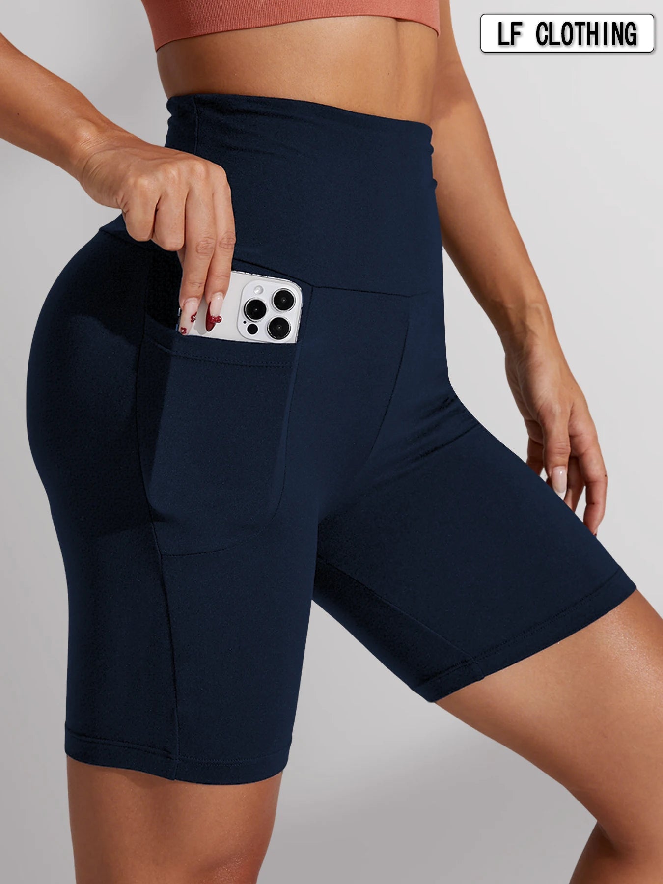 High-Waisted Biker Shorts with Pockets – Supportive, No See-Through Fit