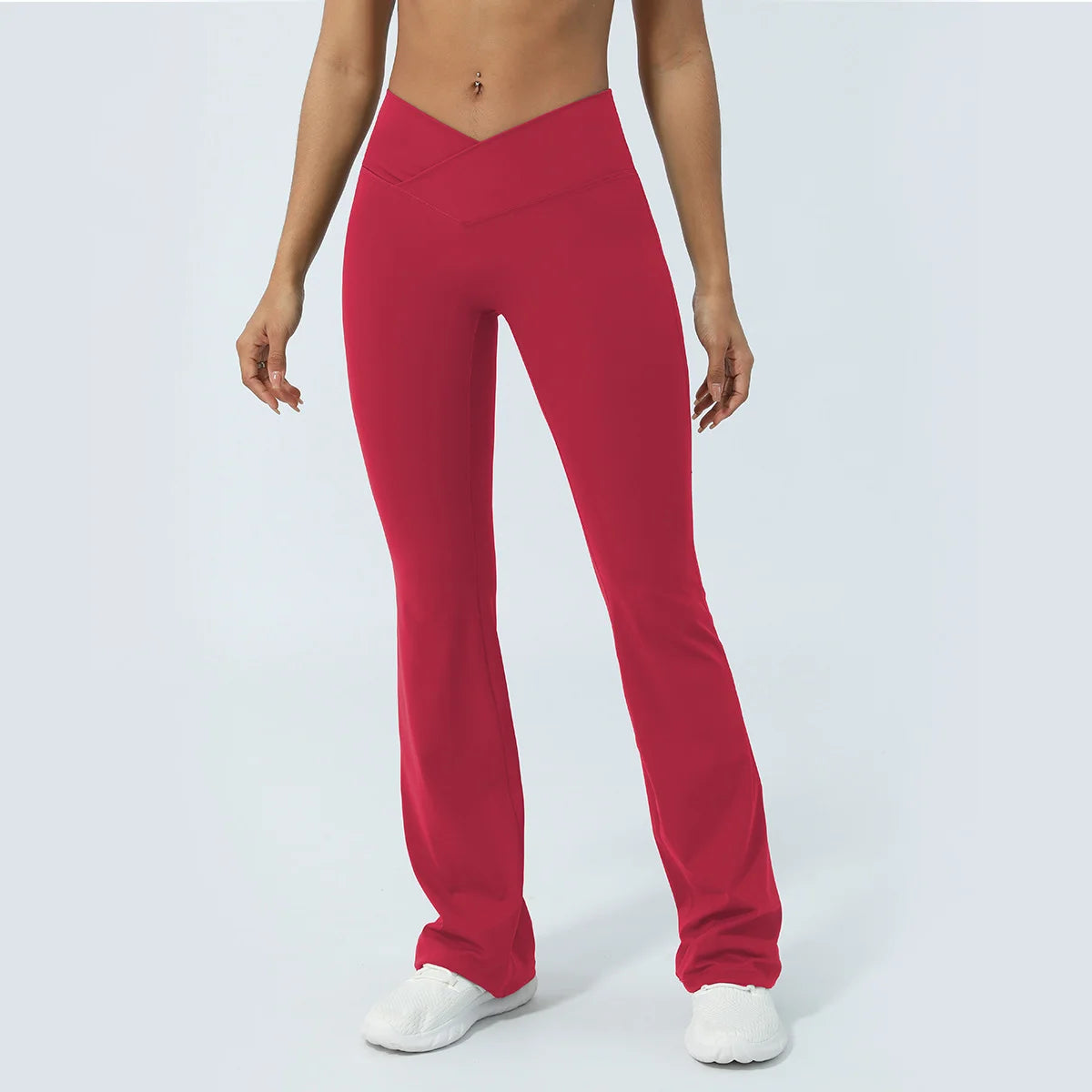 Flare Yoga Pants with Cross Waist – Booty-Lifting, Wide-Leg Activewear Leggings for Workout & Everyday Wear