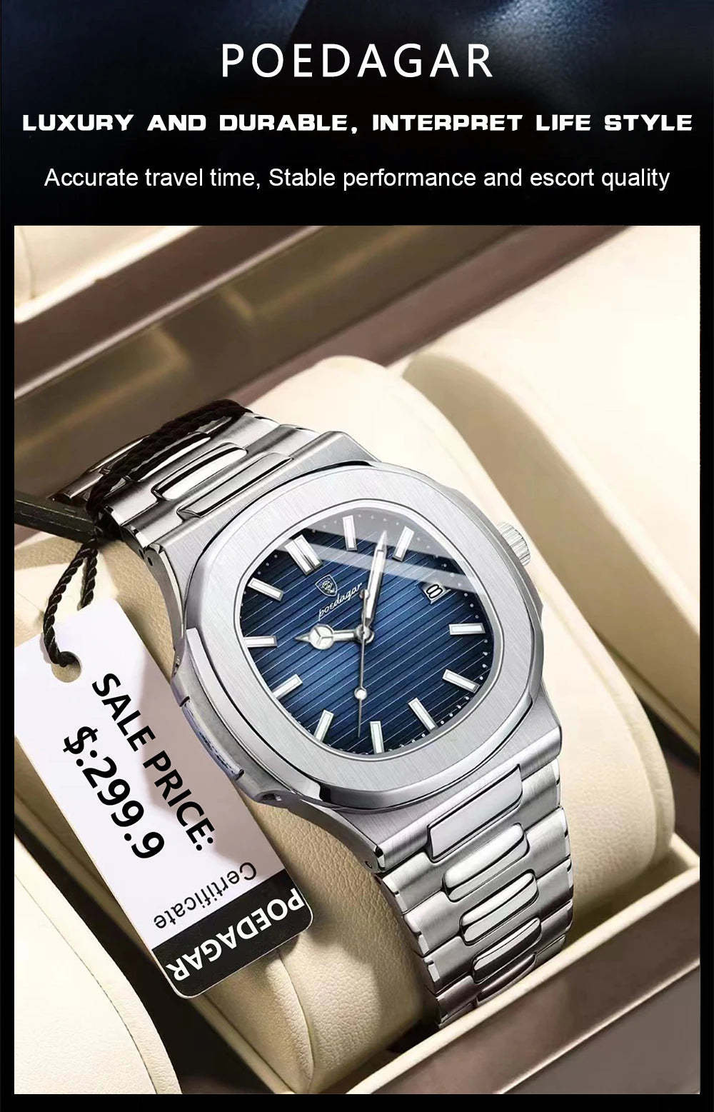 Square Luxury Men’s Wristwatch