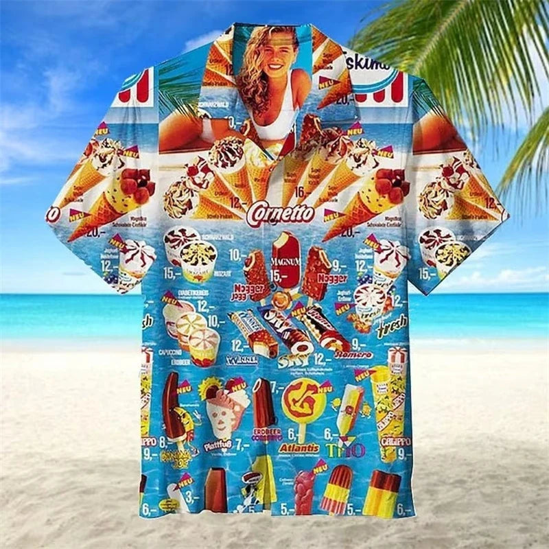 2025 Trendy Ice Cream Print Hawaiian Shirt