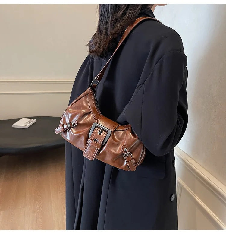 Y2K Retro Pleated Hobo Shoulder Bag for Women