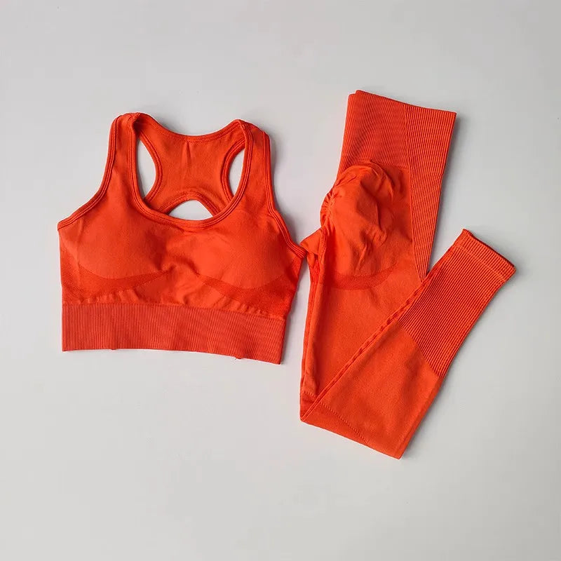 Women’s Seamless Fitness Set – Sports Bra & High-Waist Leggings