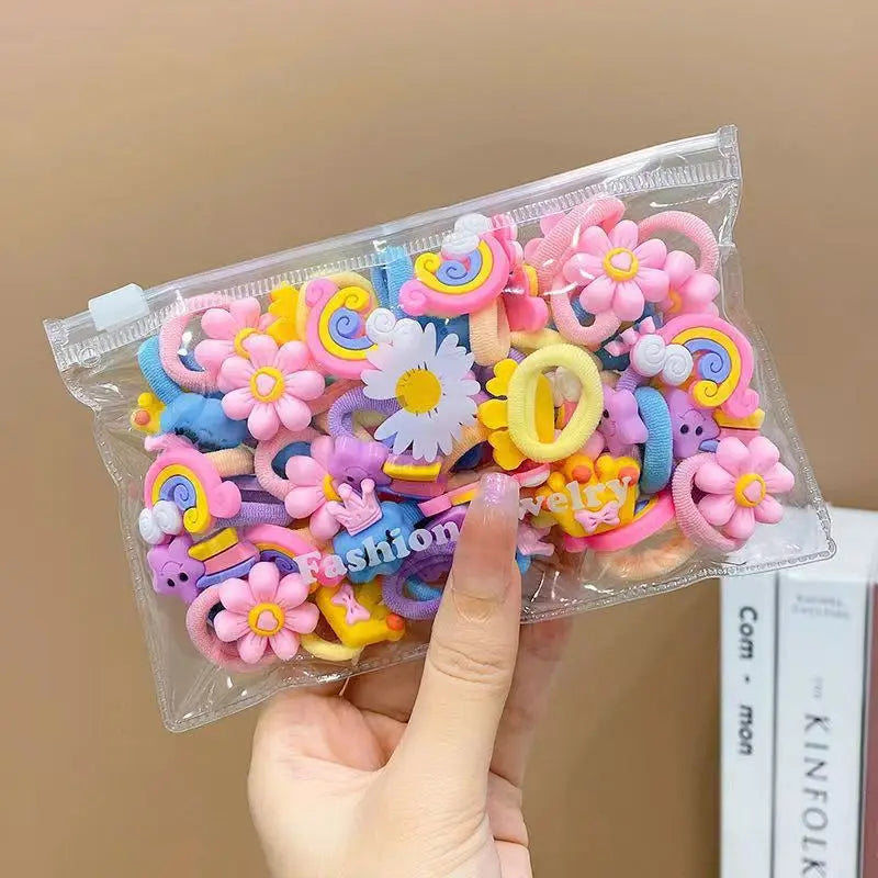 10/20Pcs Cute Cartoon Elastic Hair Bands