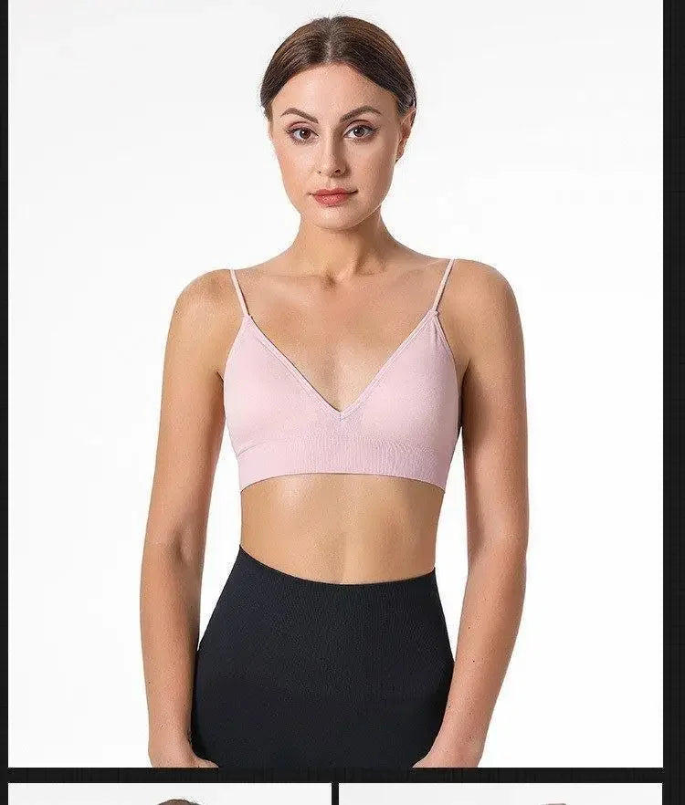 V-Neck Seamless Triangle Cup Bra Camisole