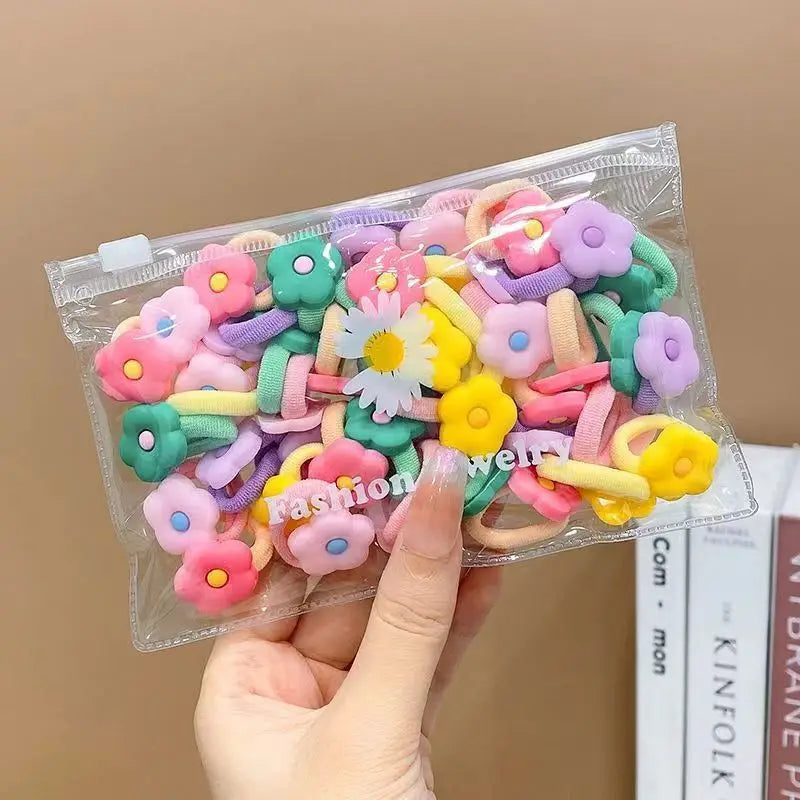 10/20Pcs Cute Cartoon Elastic Hair Bands