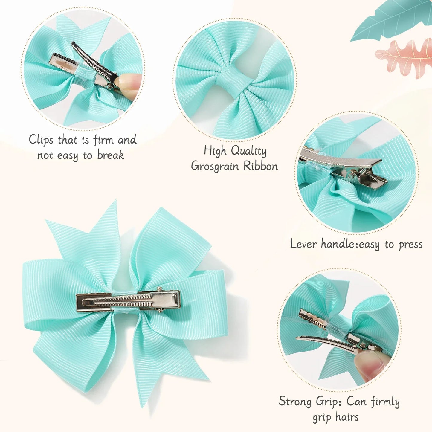 20/40PCS Candy Color Bow Hair Clip Set