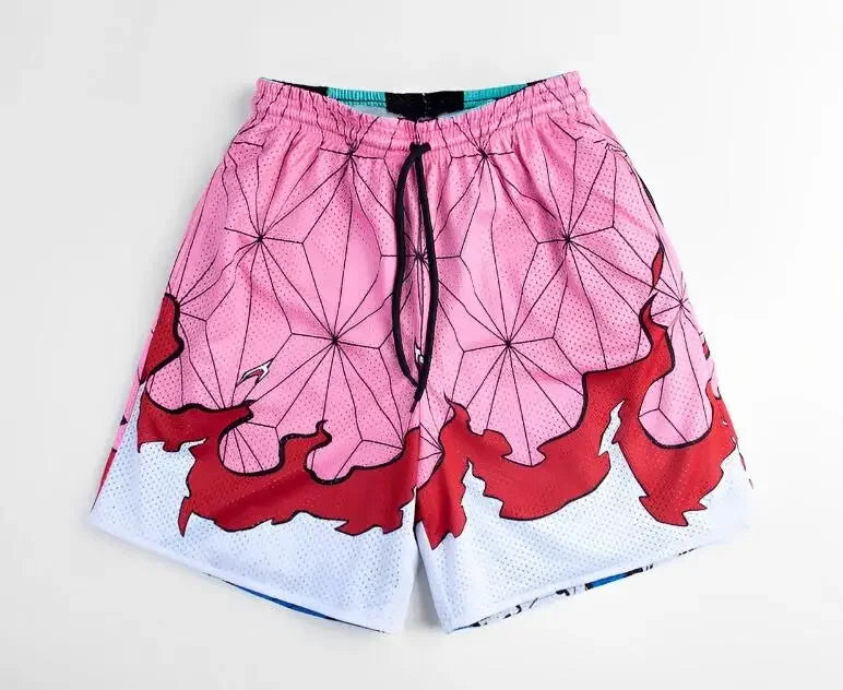 Anime 3D Print Mesh Shorts