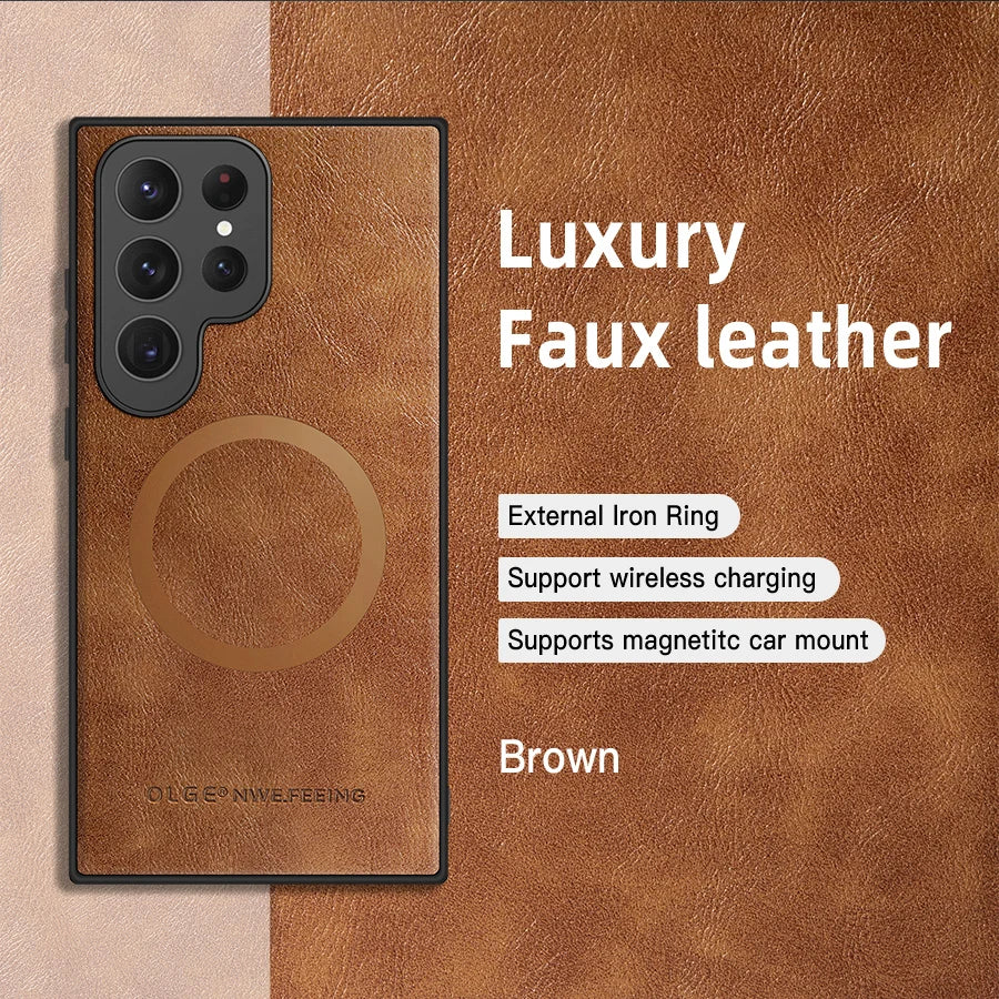 Luxury Leather Silicone Case for Samsung Galaxy S24/S23/S22