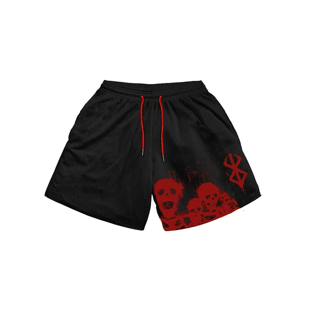 Anime 3D Print Mesh Shorts