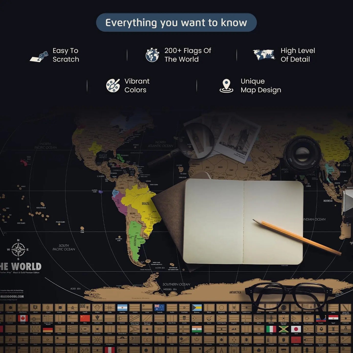 Deluxe Scratch-Off World Map