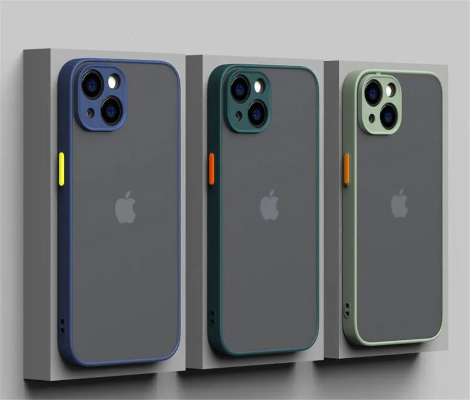 Shockproof Armor Matte Case for iPhone 16 / 15 / 14 Plus / 13 / 12 / 11 Pro Max