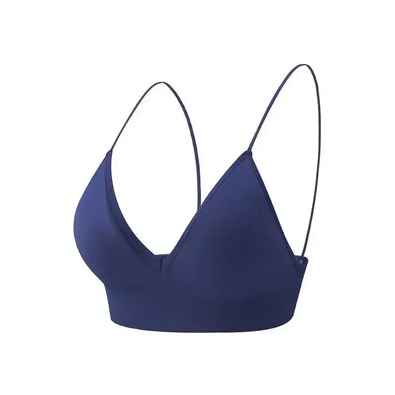 V-Neck Seamless Triangle Cup Bra Camisole
