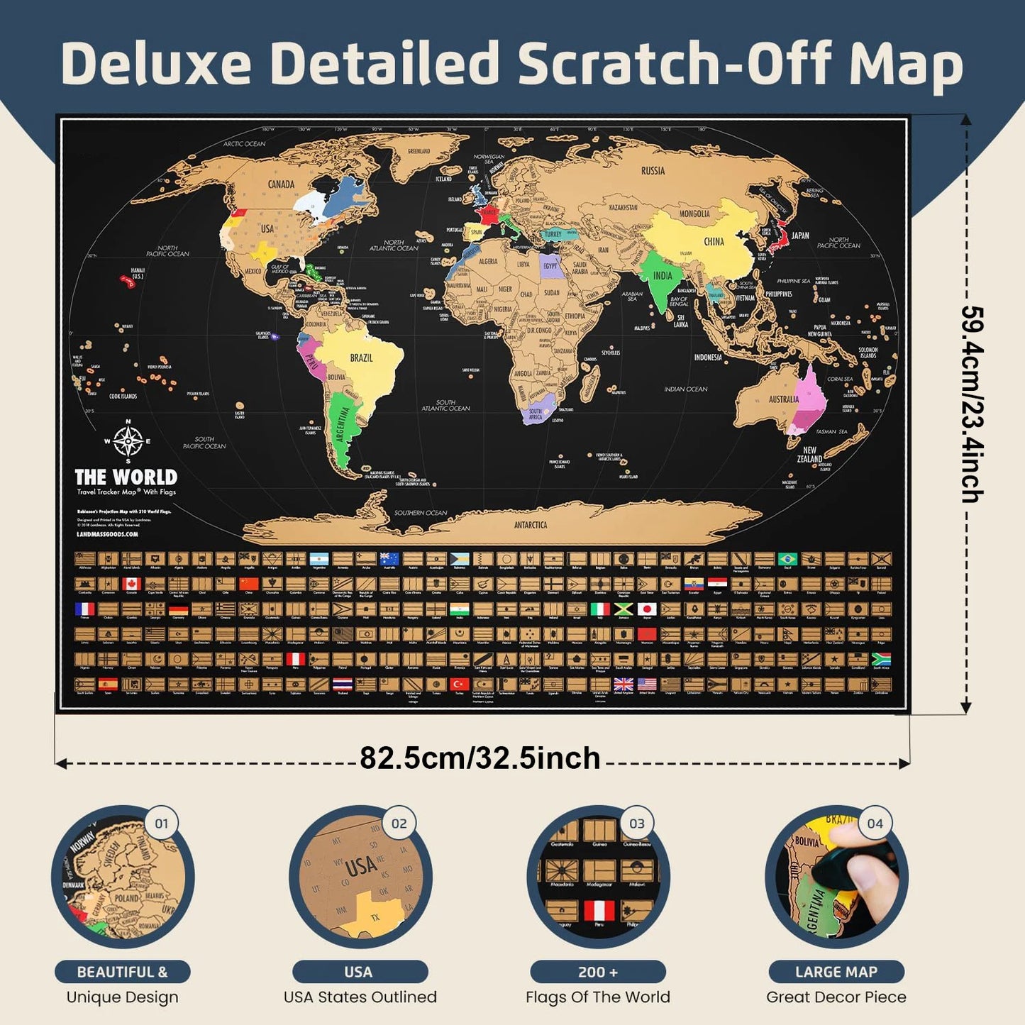 Deluxe Scratch-Off World Map