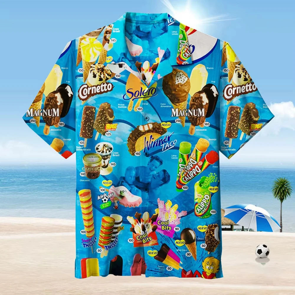 2025 Trendy Ice Cream Print Hawaiian Shirt