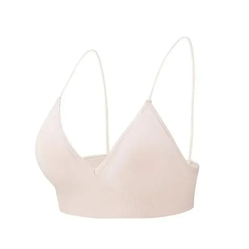 V-Neck Seamless Triangle Cup Bra Camisole