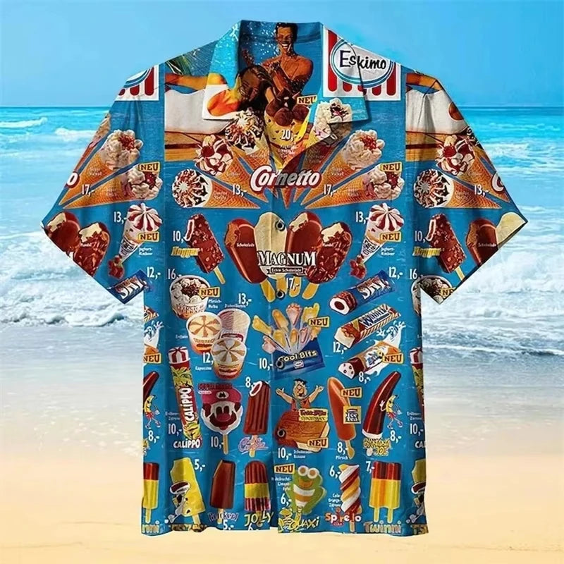 2025 Trendy Ice Cream Print Hawaiian Shirt