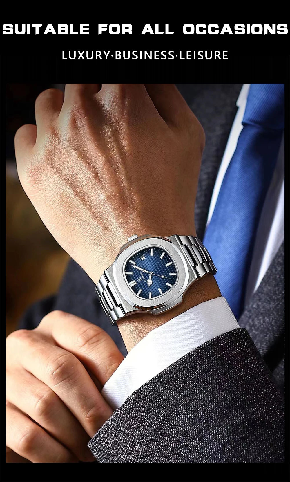 Square Luxury Men’s Wristwatch