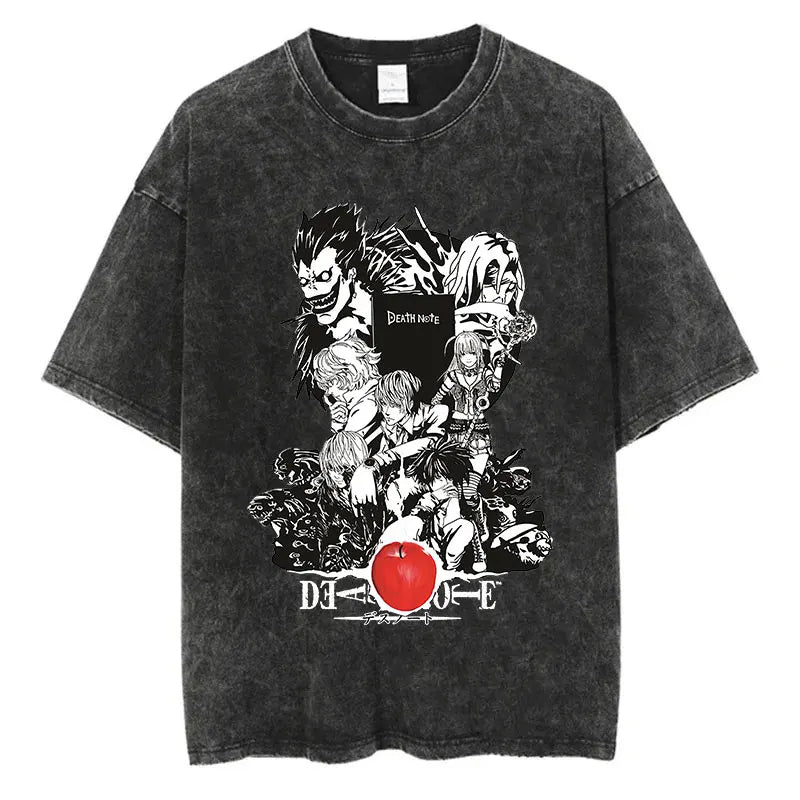 Harajuku Vintage Washed Death Note T-Shirt
