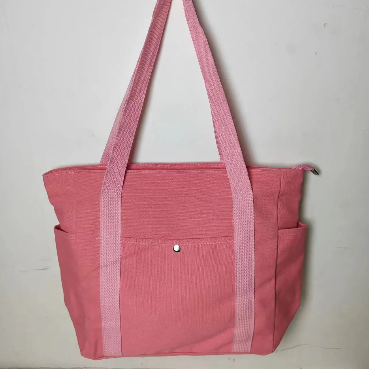 Large Capacity Canvas Solid Letter Tote Bag