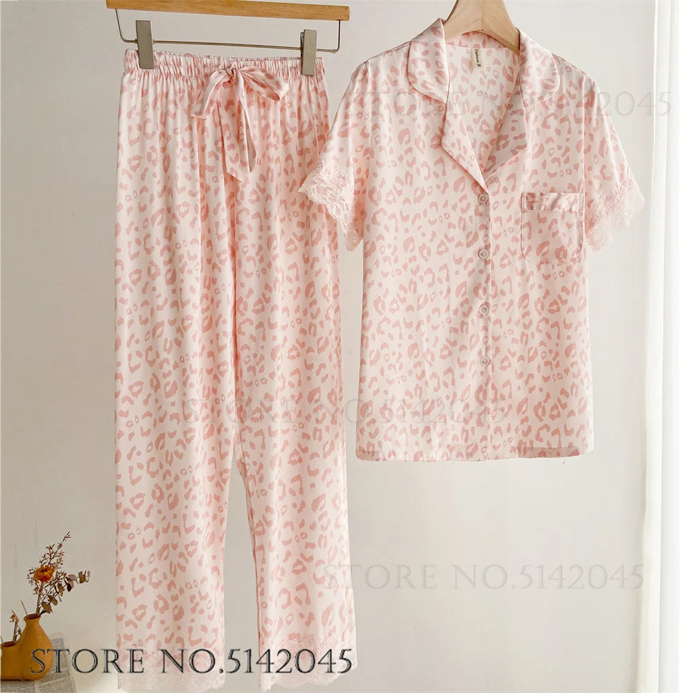 Women’s Floral Satin Pajama Set