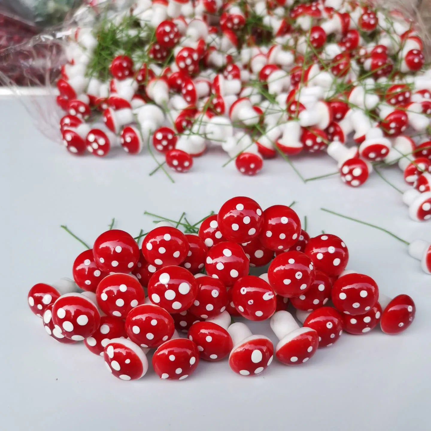 Artificial Mini Resin Mushroom 20Pcs