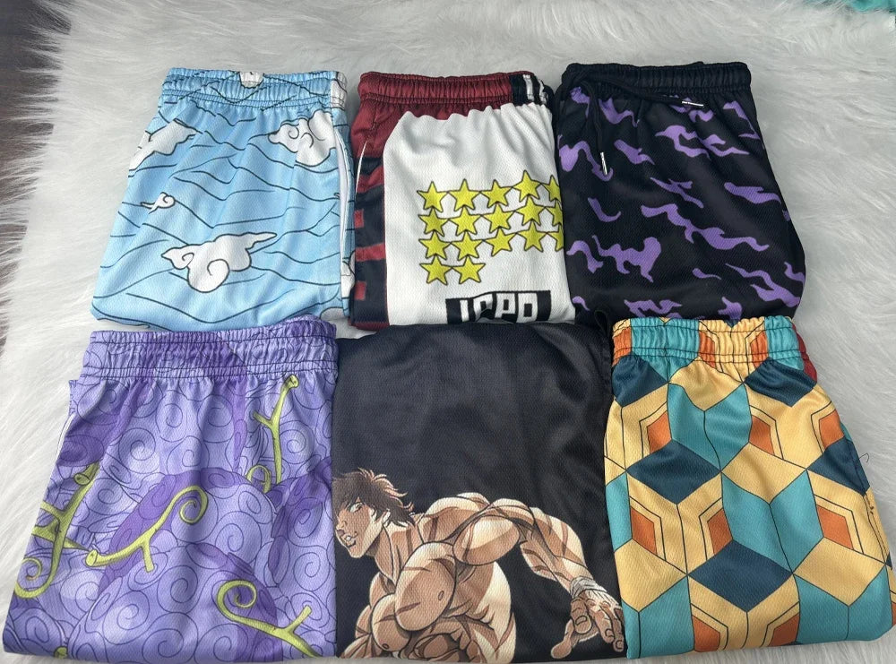 Anime 3D Print Mesh Shorts